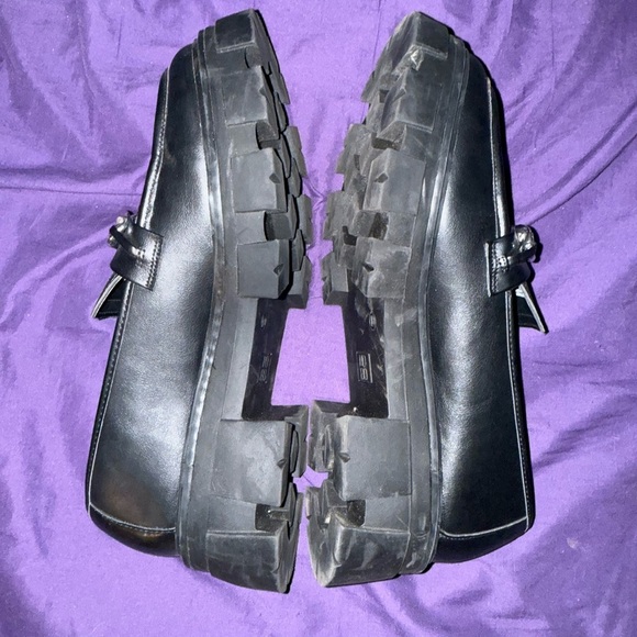 No Boundaries Chunky Heeled Lug Sole Platform Loafers Preppy Academia Gothic 10 - Picture 5 of 6